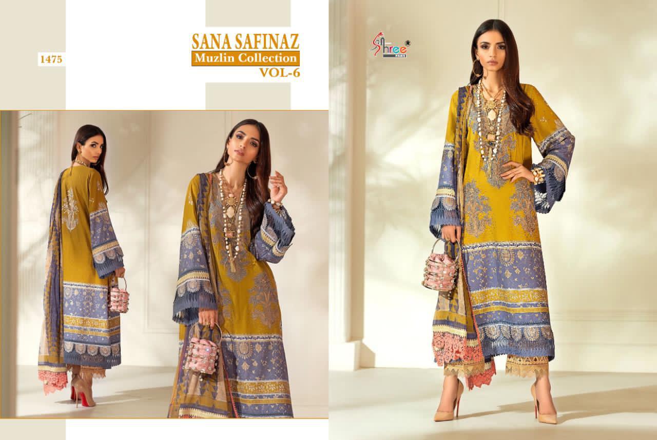 shree fab sana safinaz muzlin collection vol 6 exclusive print cotton dupatta salwar suit catalog