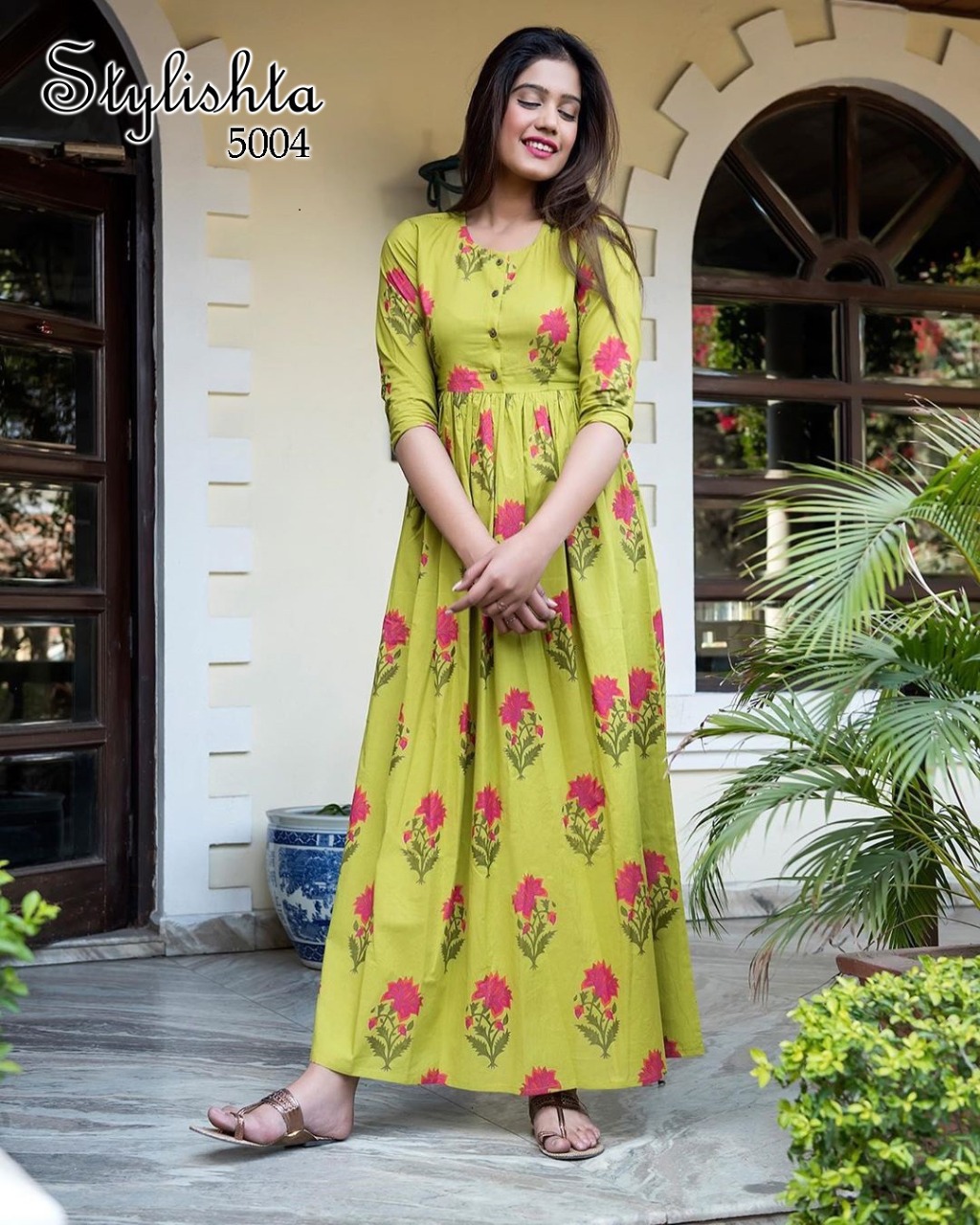 stylishta vol 3 series 5001 5006 Maslin Fabric frok style elegant look kurti catalog