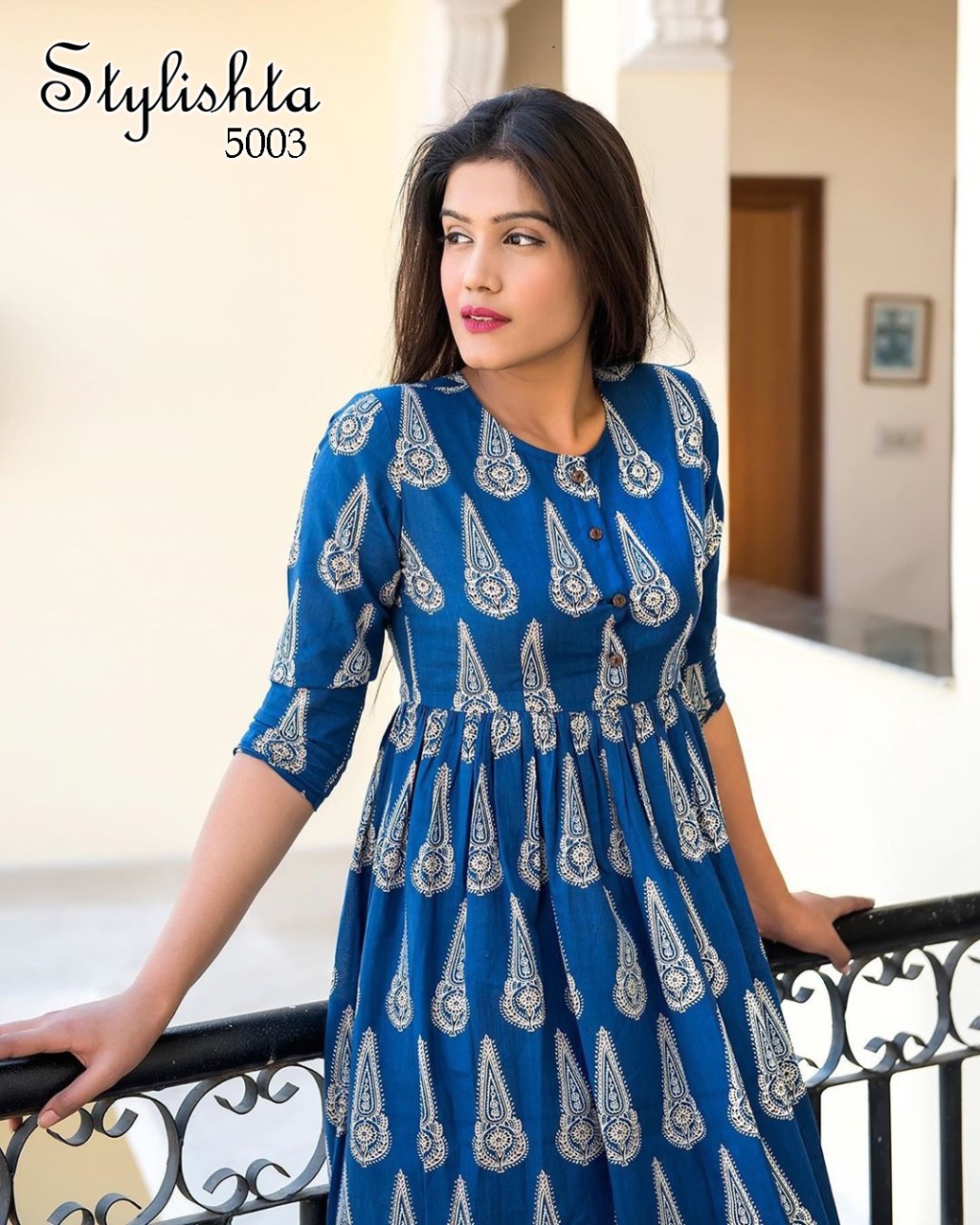 stylishta vol 3 series 5001 5006 Maslin Fabric frok style elegant look kurti catalog