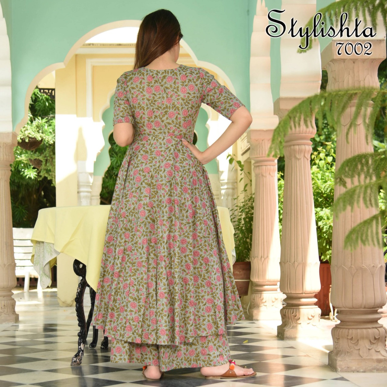 stylishta vol 7 series 7001 7004 Maslin Fabric frok style catchy look kurti catalog