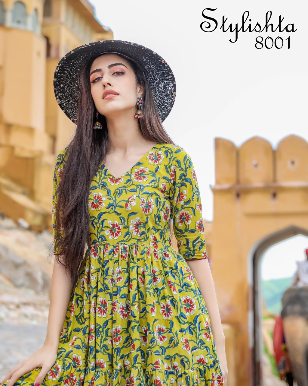 stylishta vol 8 series 8001 8004 Maslin Fabric frok style stylish look kurti catalog