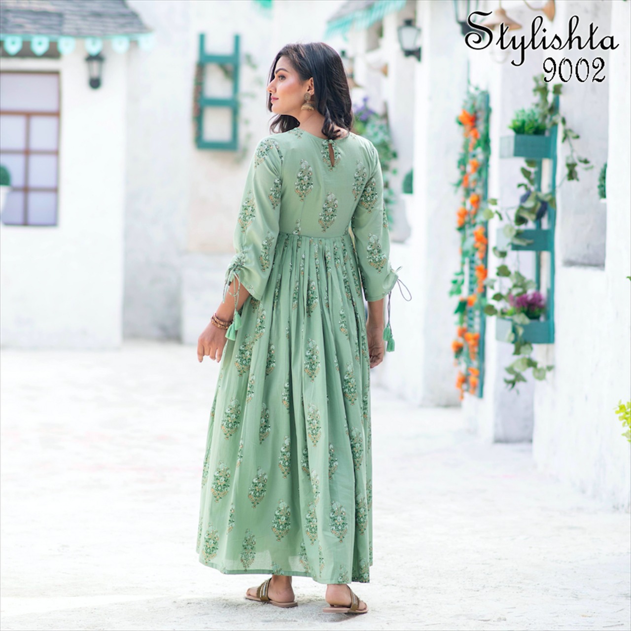 stylishta vol 9 series 9001 9004 Maslin Fabric frok style innovative style kurti catalog