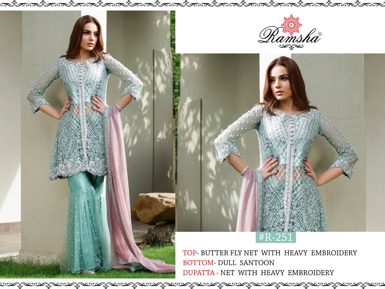 Ramsha ramsha r-251  Salwar Kameez Net Singles