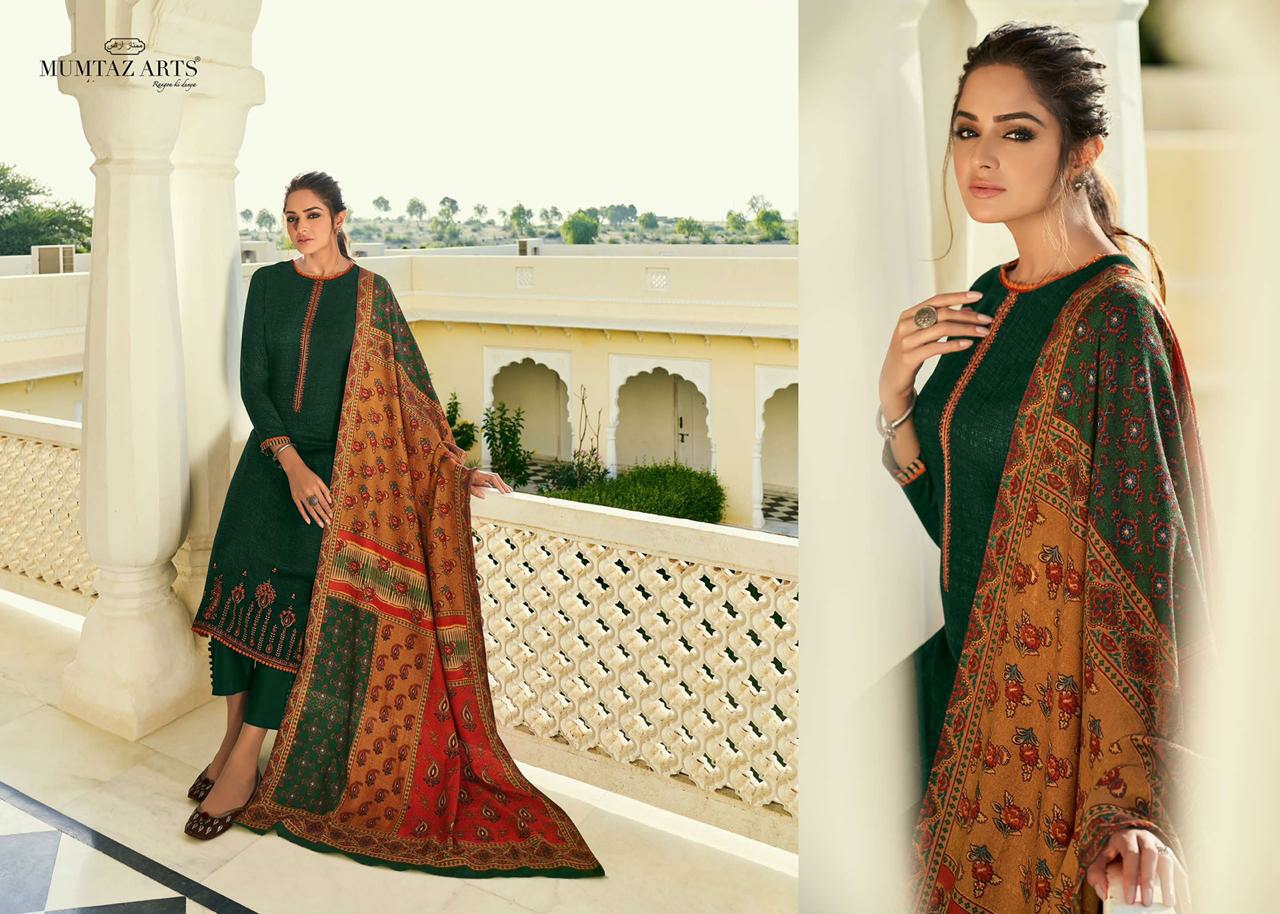 mumtaz arts jamawar satin exclusive print with decent embroidary look karachi salwar suit catalog