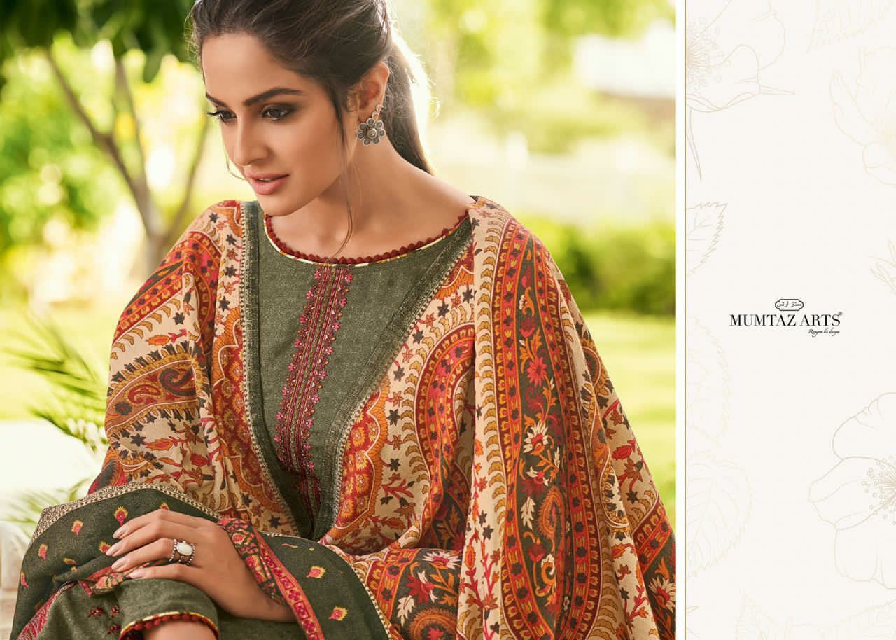 mumtaz arts jamawar satin exclusive print with decent embroidary look karachi salwar suit catalog