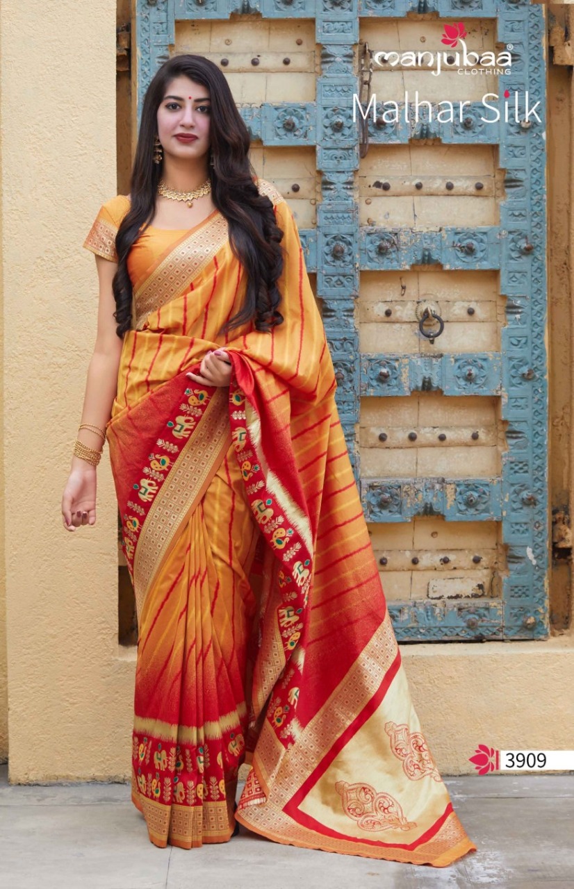 Manjubaa Clothing MALHAR SILK 3909 Sarees Silk Singles