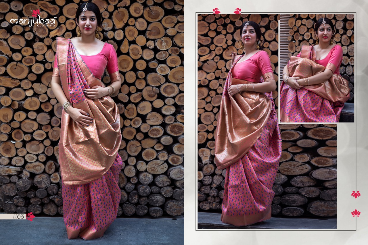 Manjubaa Clothing Lotus vol 11 1103 Sarees Silk Singles