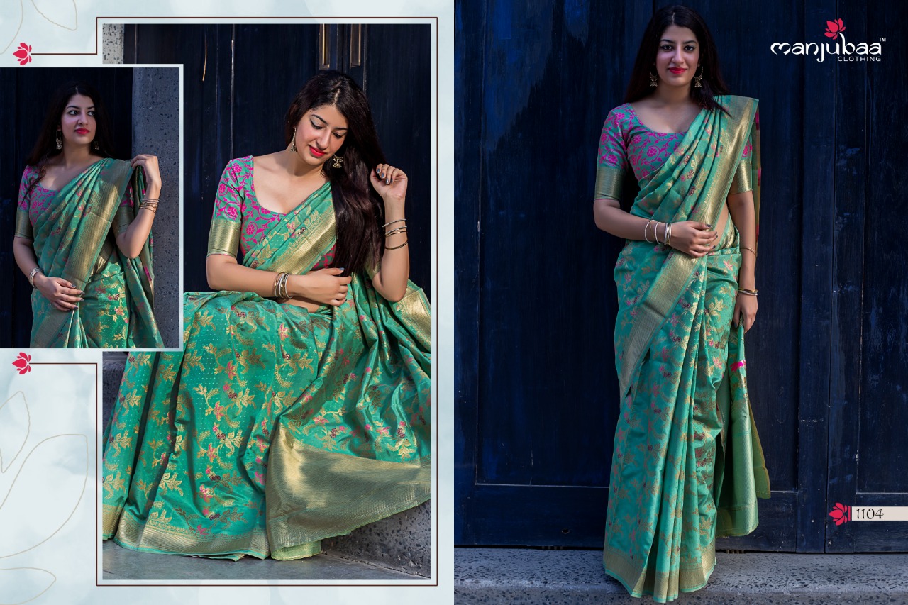 Manjubaa Clothing Lotus vol 11 1104 Sarees Silk Singles