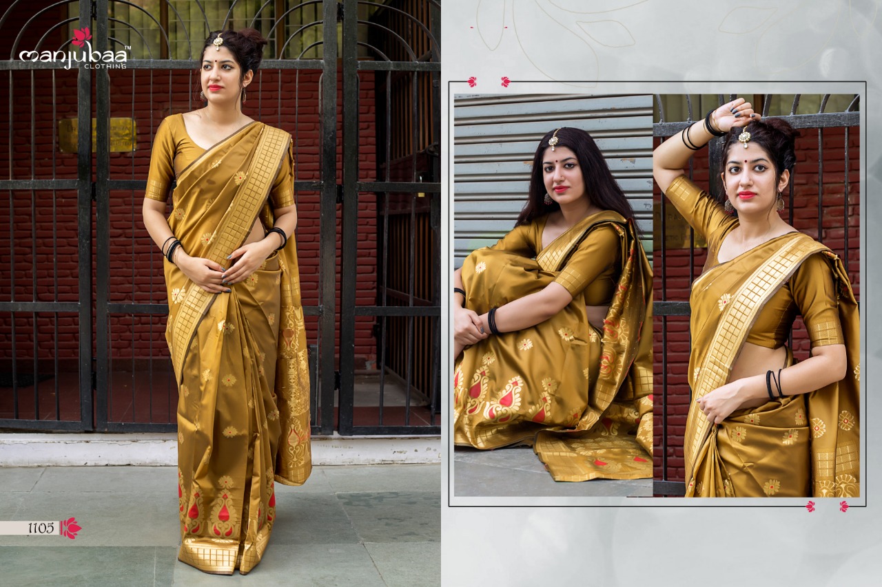 Manjubaa Clothing Lotus vol 11 1105 Sarees Silk Singles