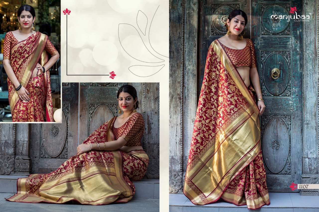 Manjubaa Clothing Lotus vol 11 1107 Sarees Silk Singles