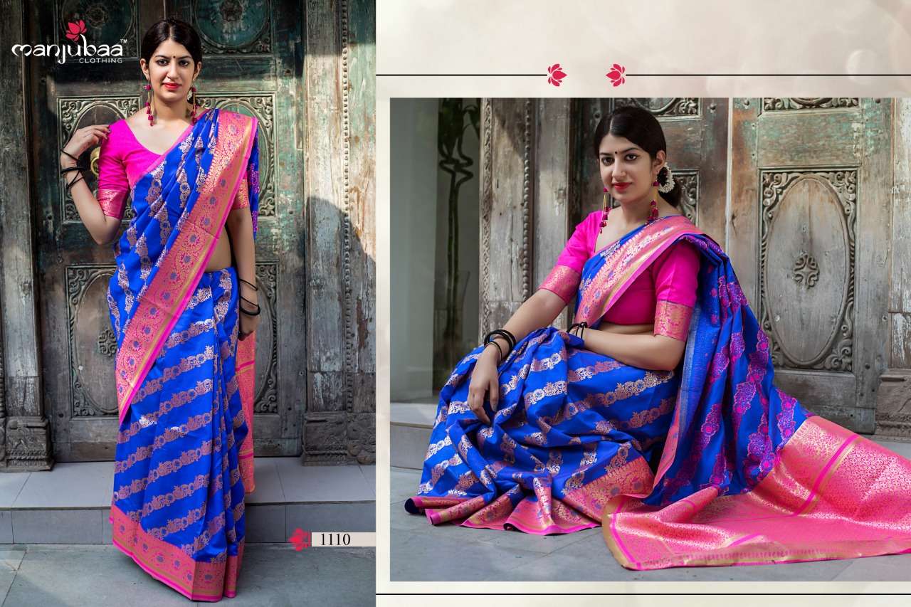 Manjubaa Clothing Lotus vol 11 1110 Sarees Silk Singles