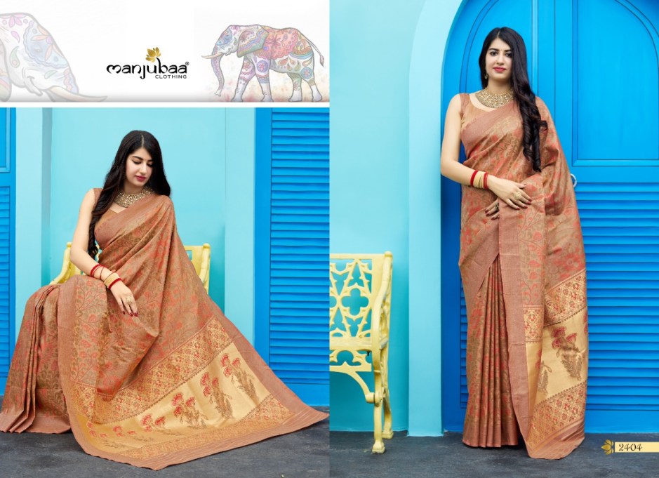 Manjubaa Clothing premium 2404 Sarees Silk Singles