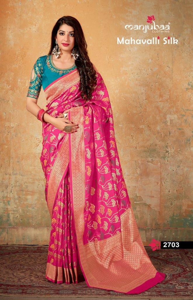 Manjubaa Clothing MAHAVALI 2703 Sarees Silk Singles