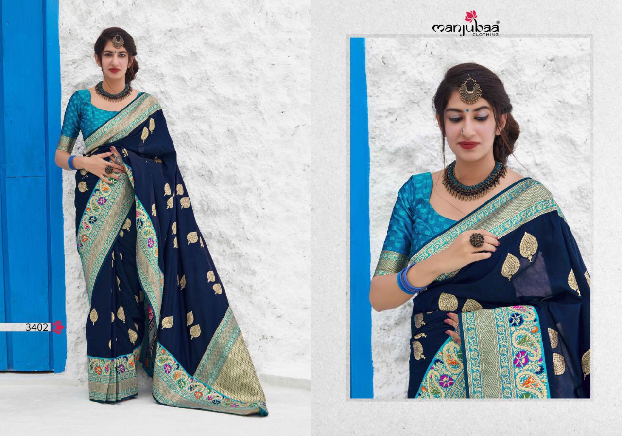 Manjubaa Clothing MAITHILI SILK 3402 Sarees Silk Singles