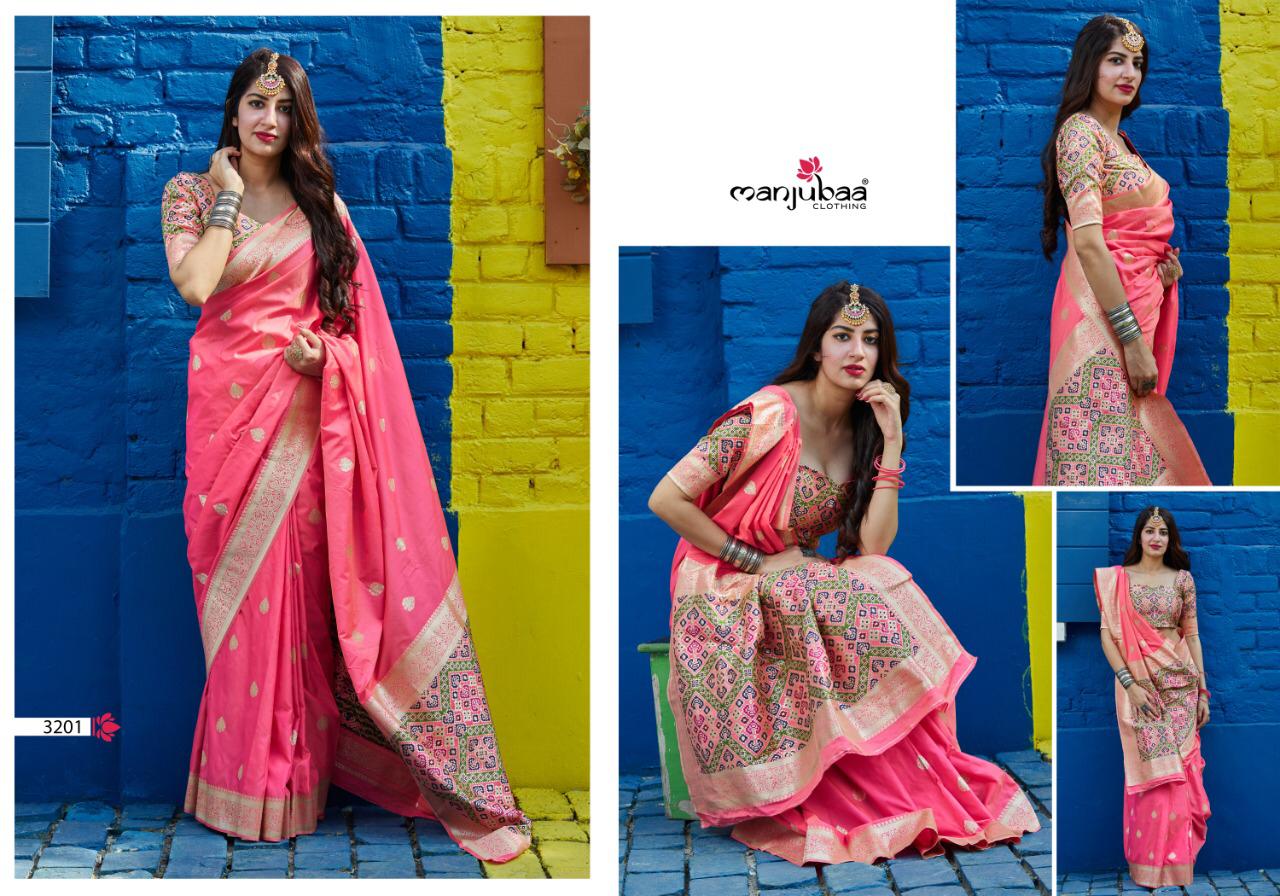 Manjubaa Clothing MISRI SILK 3201 Sarees Silk Singles