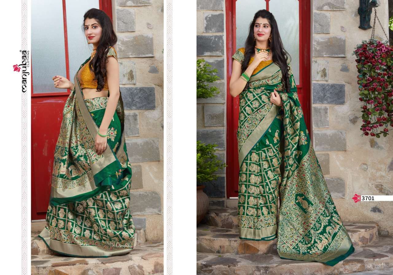 Manjubaa Clothing MANIYAAR 3701 Sarees Silk Singles