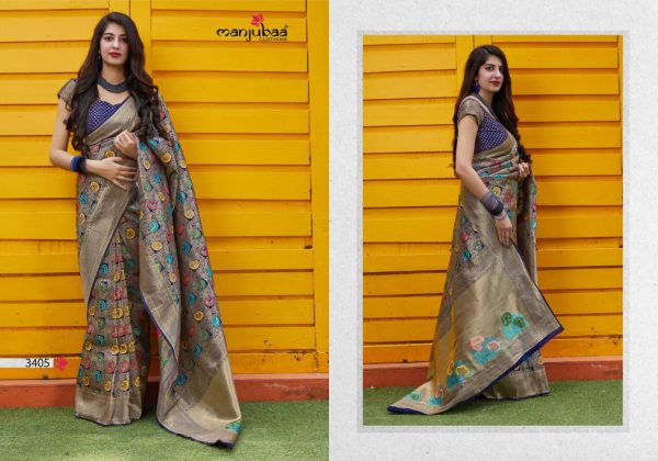 Manjubaa Clothing MAITHILI SILK 3405 Sarees Silk Singles