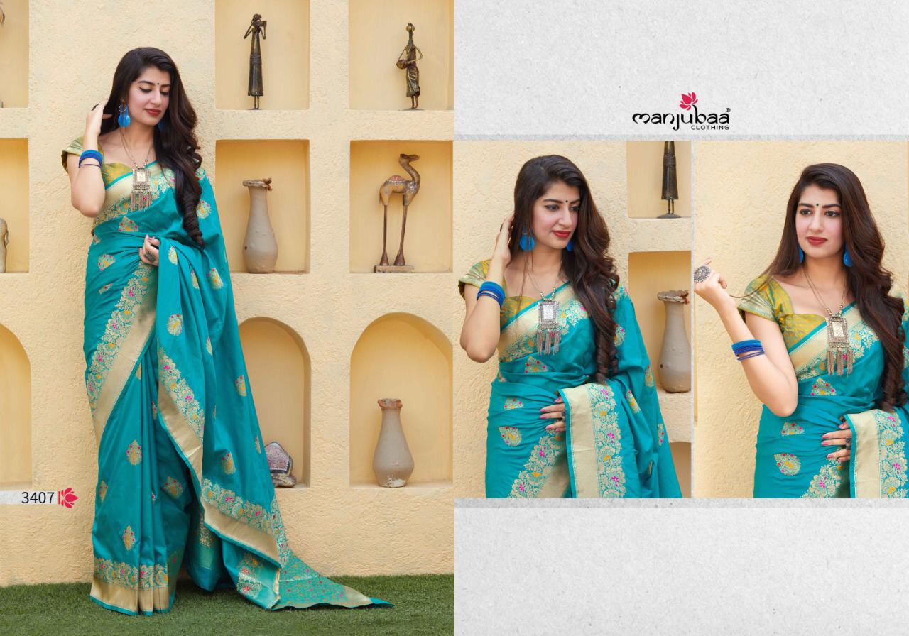 Manjubaa Clothing MAITHILI SILK 3407 Sarees Silk Singles