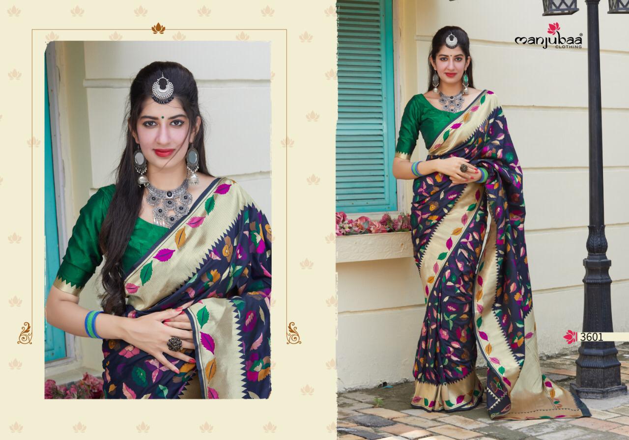 Manjubaa Clothing MANYATA SILK 3601 Sarees Silk Singles