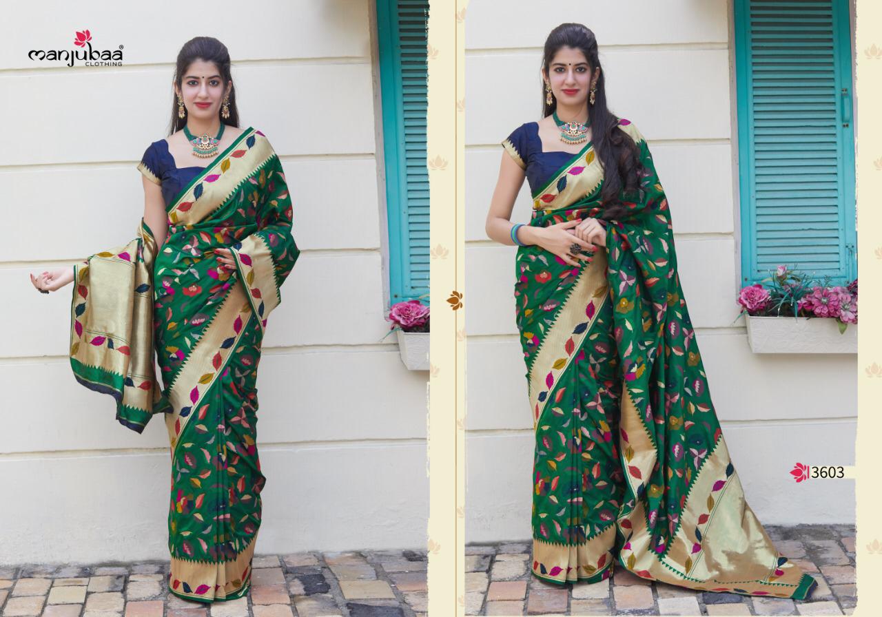 Manjubaa Clothing MANYATA SILK 3603 Sarees Silk Singles