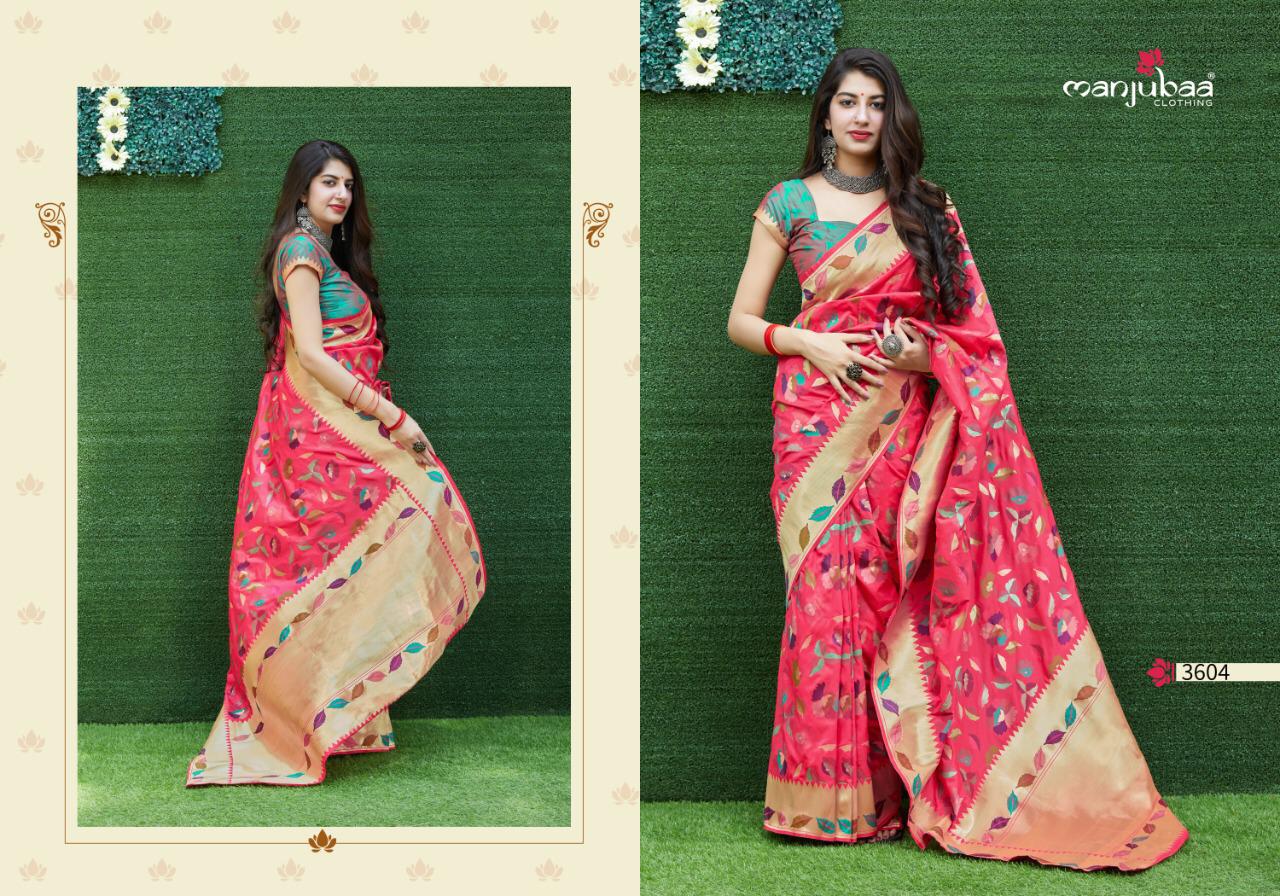 Manjubaa Clothing MANYATA SILK 3604 Sarees Silk Singles