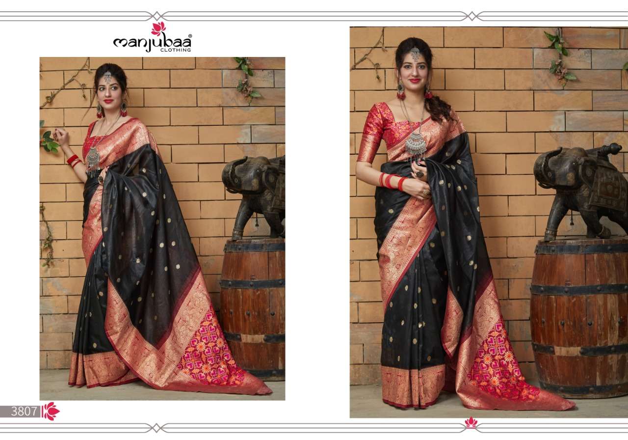 Manjubaa Clothing MAHALAYA SILK 3807 Sarees Silk Singles