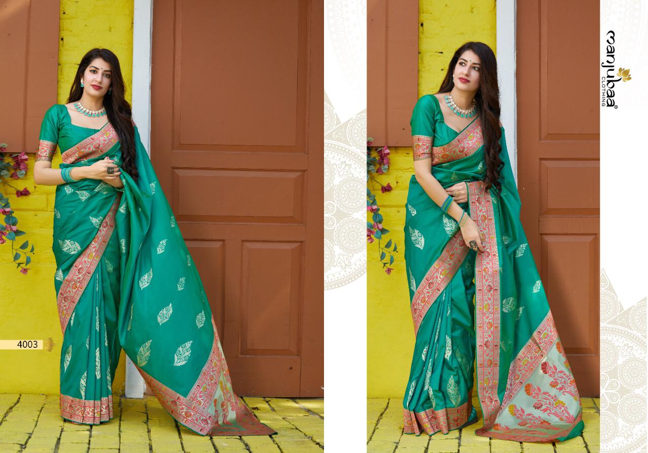 Manjubaa Clothing PREMIUM 4003 Sarees Silk Singles