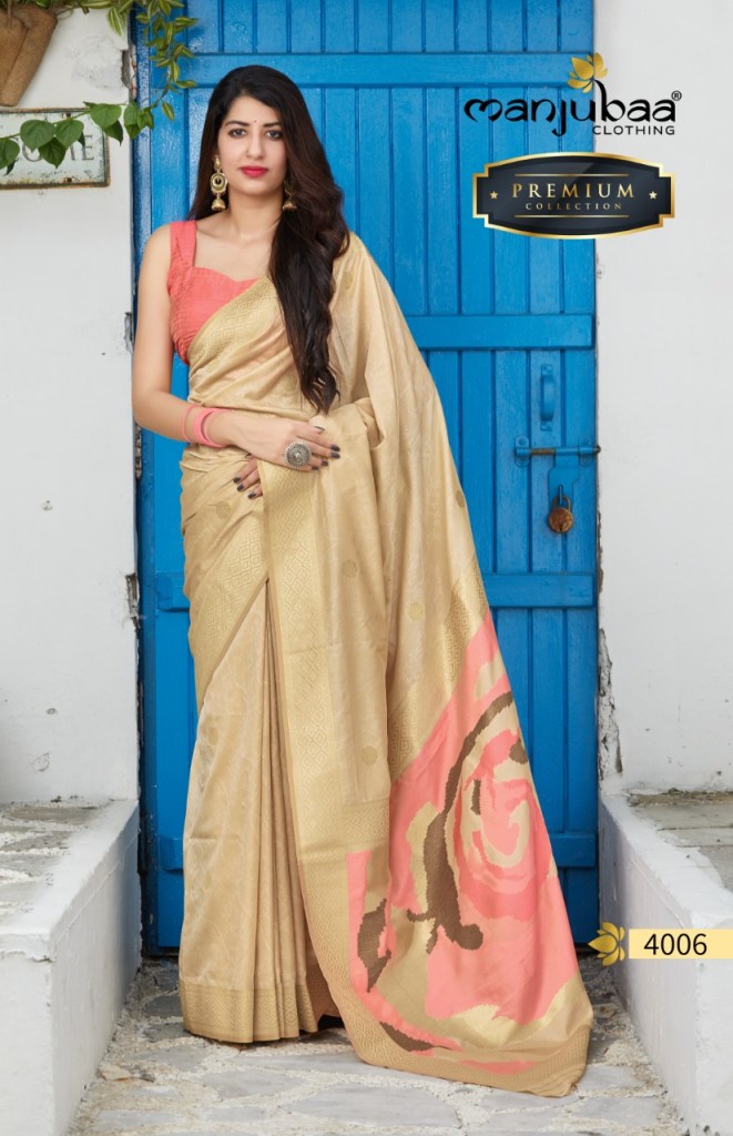 Manjubaa Clothing PREMIUM 4006 Sarees Silk Singles