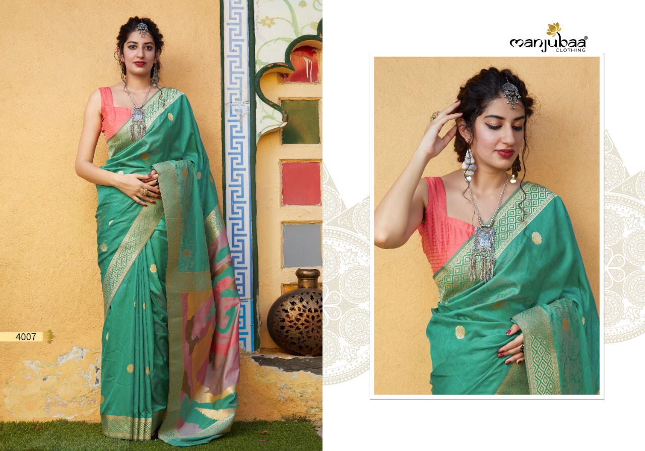 Manjubaa Clothing PREMIUM 4007 Sarees Silk Singles