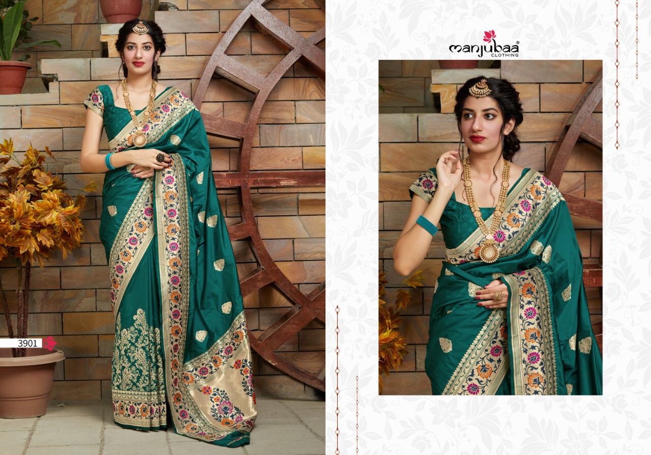 Manjubaa Clothing MALHAR SILK 3901 Sarees Silk Singles