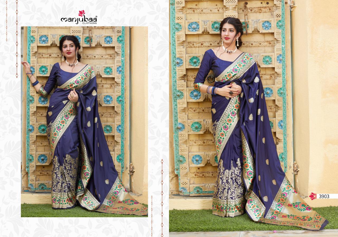 Manjubaa Clothing MALHAR SILK 3903 Sarees Silk Singles