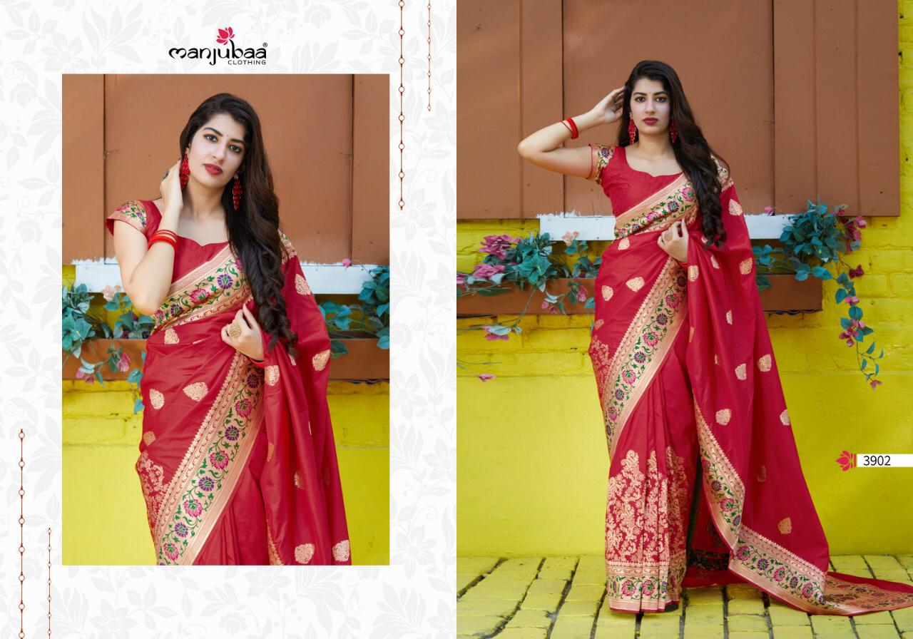 Manjubaa Clothing MALHAR SILK 3902 Sarees Silk Singles