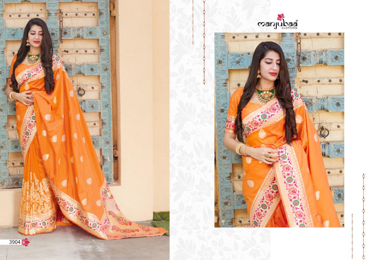 Manjubaa Clothing MALHAR SILK 3904 Sarees Silk Singles