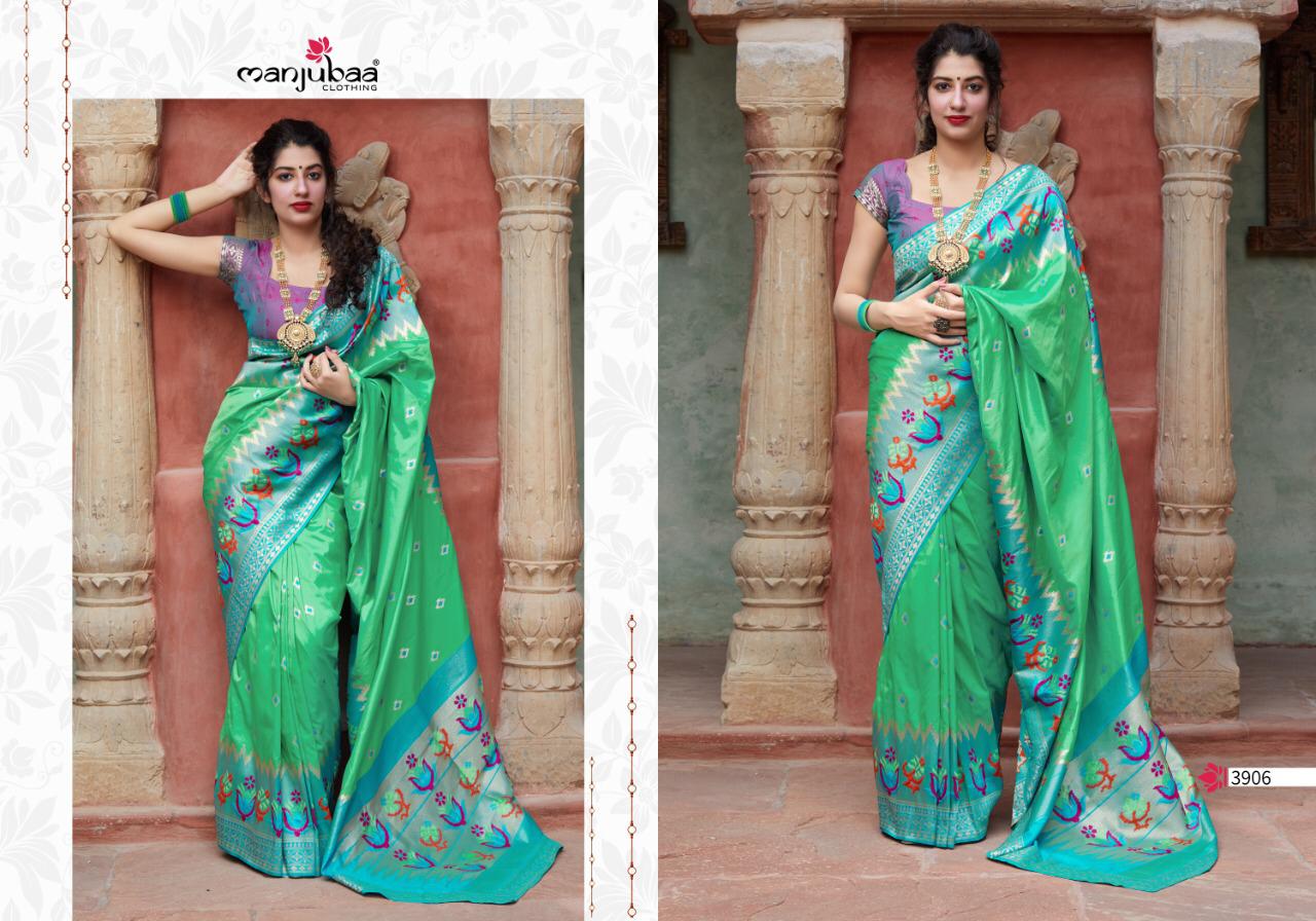 Manjubaa Clothing MALHAR SILK 3906 Sarees Silk Singles