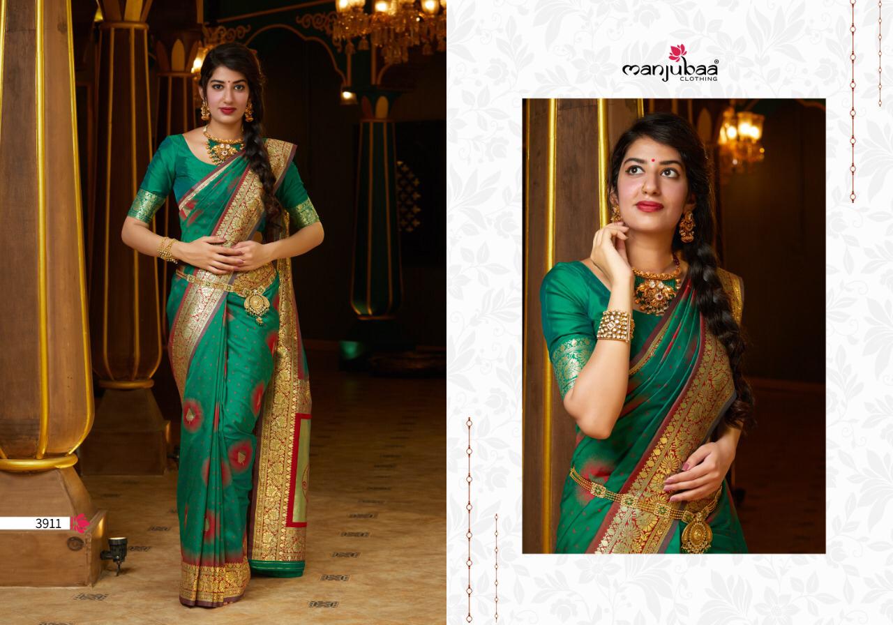 Manjubaa Clothing MALHAR SILK 3911 Sarees Silk Singles