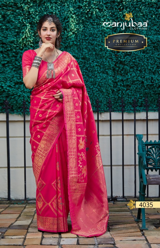 Manjubaa Clothing PREMIUM 4035 Sarees Silk Singles