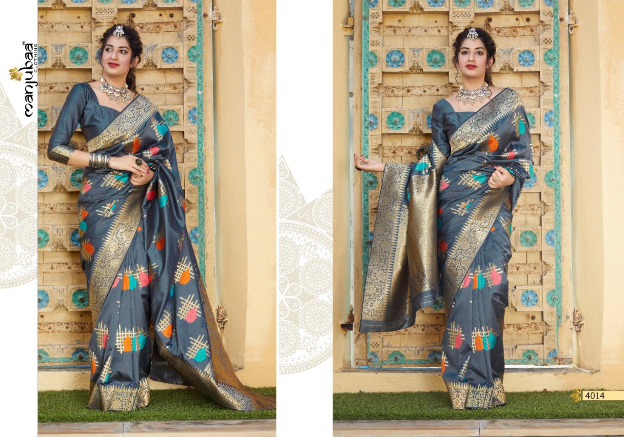 Manjubaa Clothing PREMIUM 4014 Sarees Silk Singles