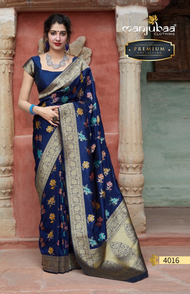 Manjubaa Clothing PREMIUM 4016 Sarees Silk Singles