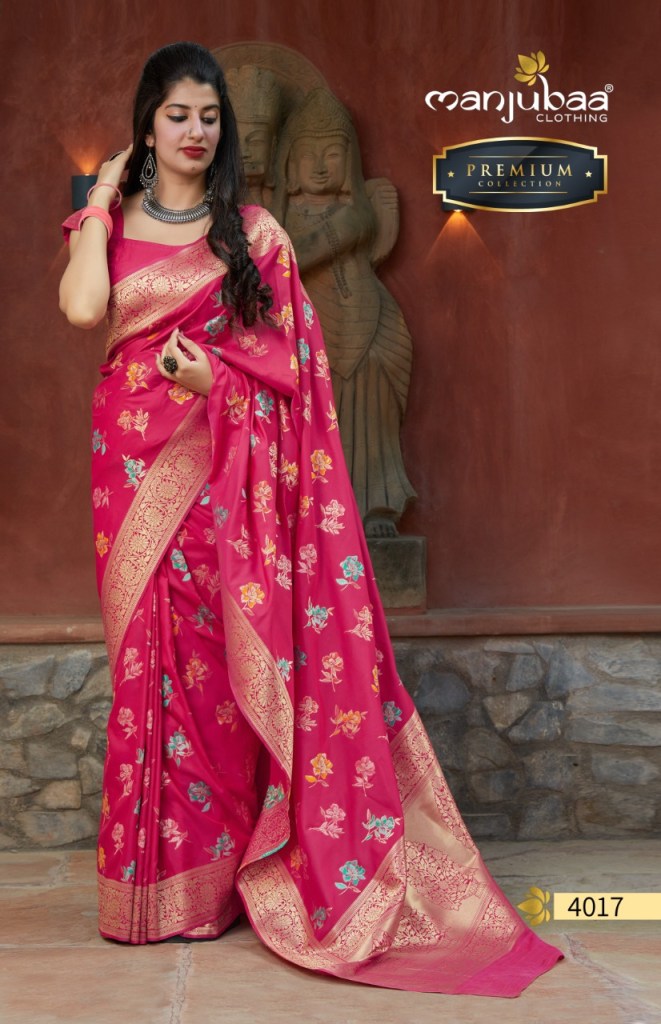 Manjubaa Clothing PREMIUM 4017 Sarees Silk Singles