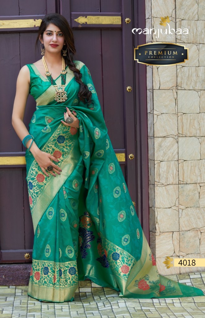 Manjubaa Clothing PREMIUM 4018  Sarees Silk Singles