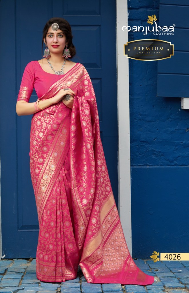 Manjubaa Clothing PREMIUM 4026 Sarees Silk Singles