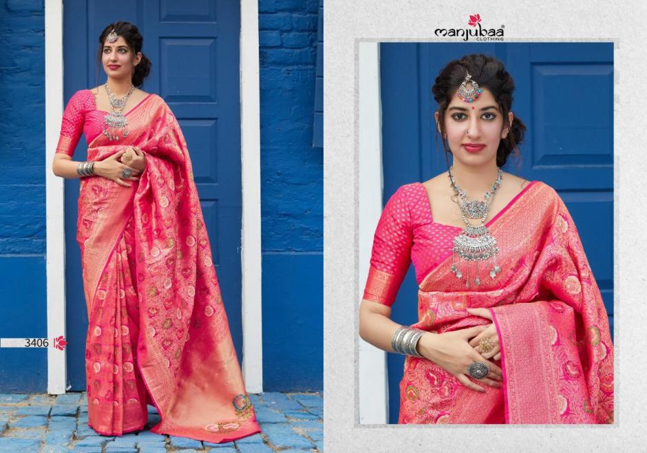 Manjubaa Clothing MAITHILI SILK 3406 Sarees Silk Singles