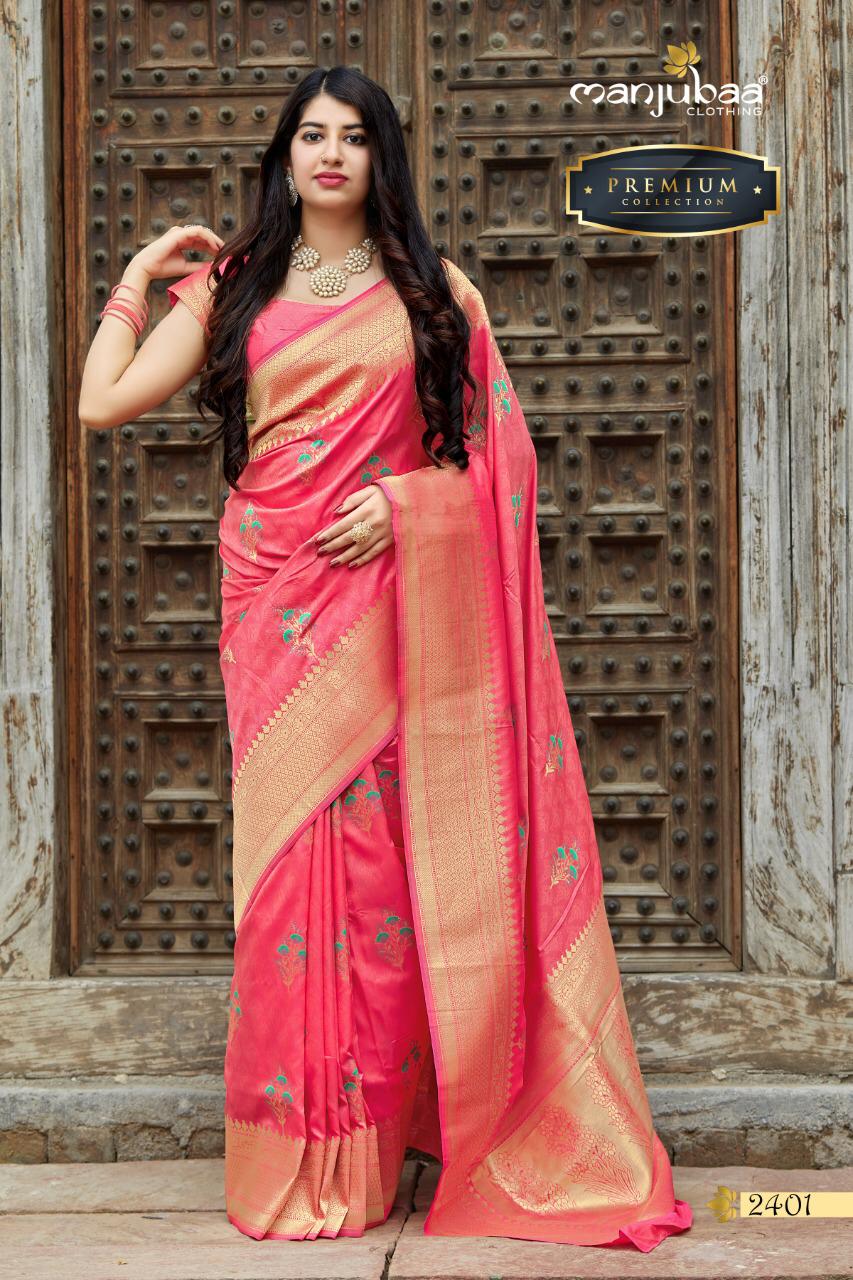 Manjubaa Clothing premium 2401 Sarees Silk Singles