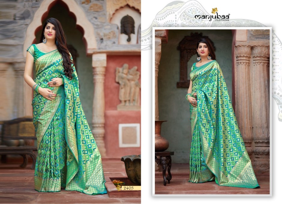 Manjubaa Clothing premium 2403 Sarees Silk Singles