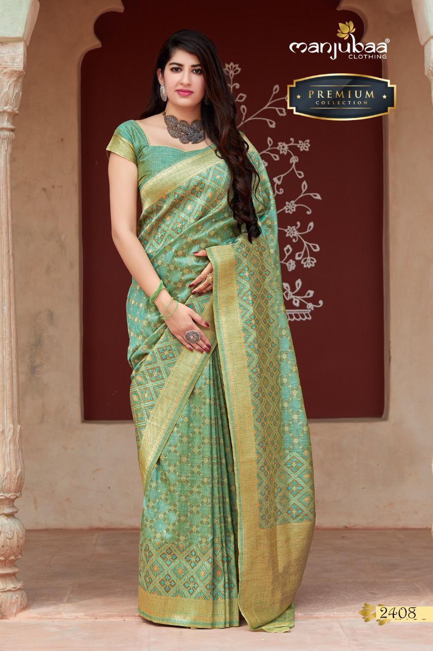 Manjubaa Clothing premium 2408 Sarees Silk Singles