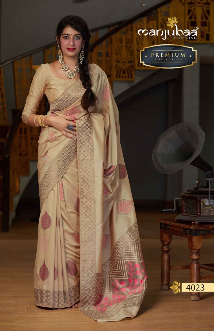 Manjubaa Clothing PREMIUM 4023 Sarees Silk Singles