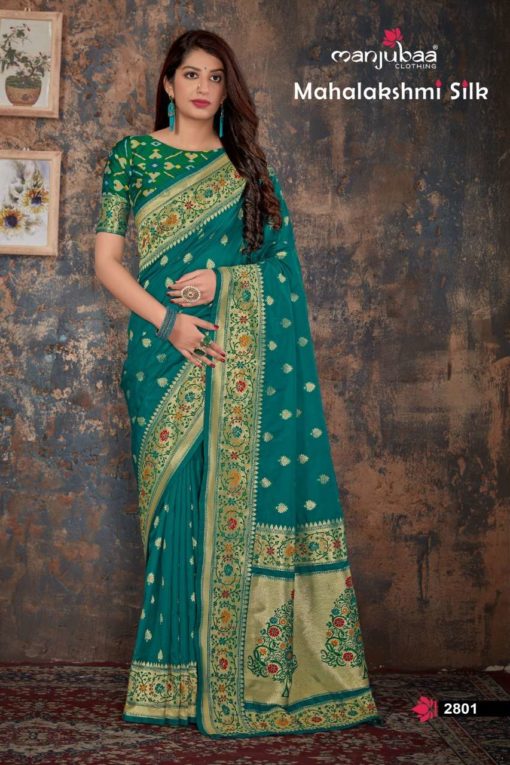 Manjubaa Clothing MAHALAKSHMI SILK 2801 Sarees Silk Singles