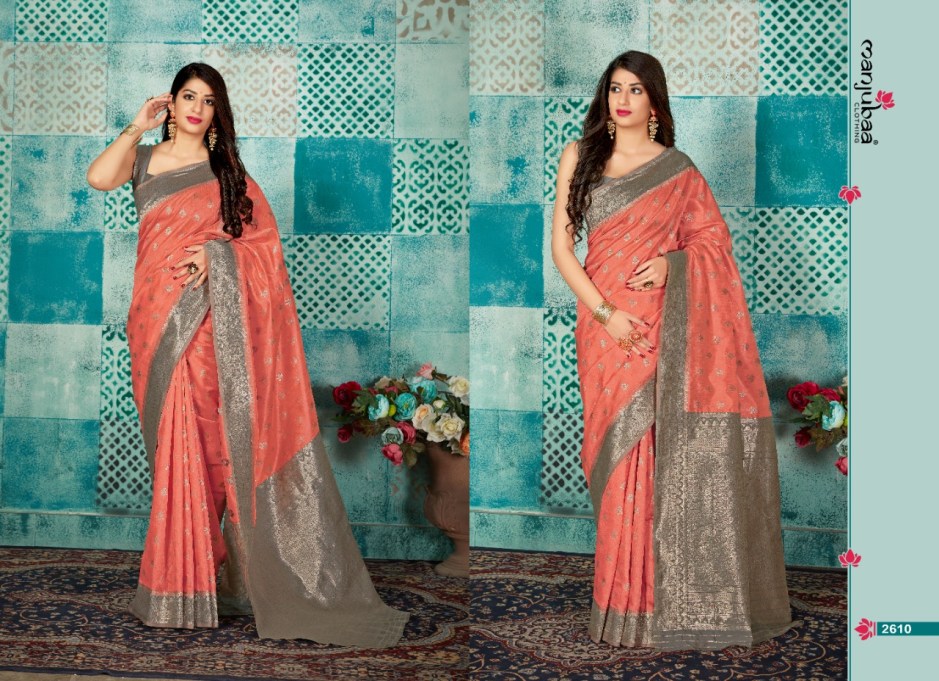 Manjubaa Clothing MAYRA SILK 2610 Sarees Silk Singles