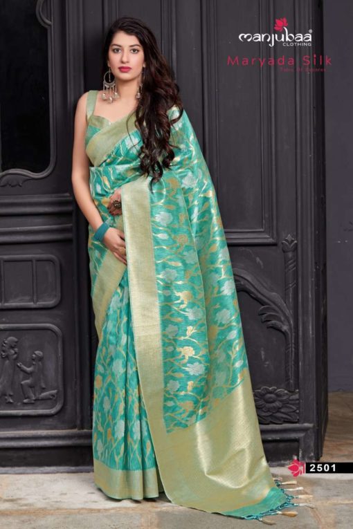 Manjubaa Clothing MARYADA SILK 2501 Sarees Silk Singles