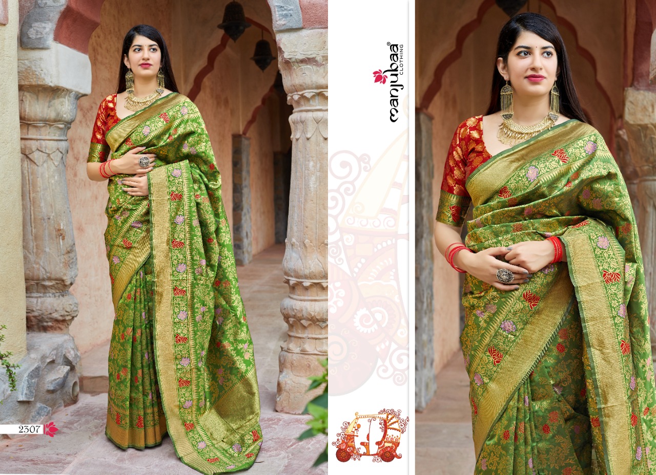 Manjubaa Clothing MAHEESHA SILK 2307 Sarees Silk Singles